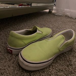 Green slip on vans